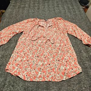 Chaps, ladies small pink, floral blouse